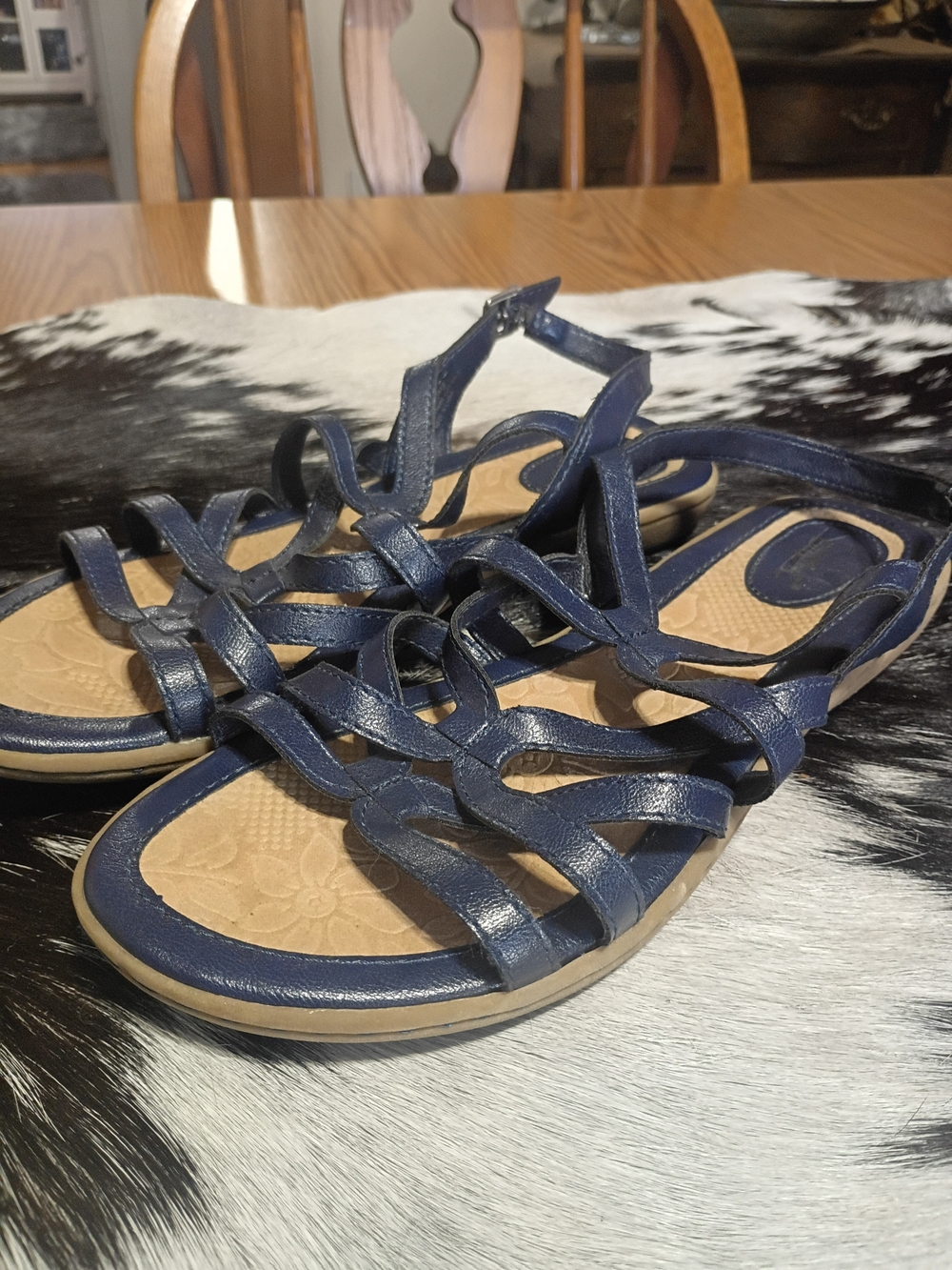 boc Navy Strappy Gladiator Sandals
